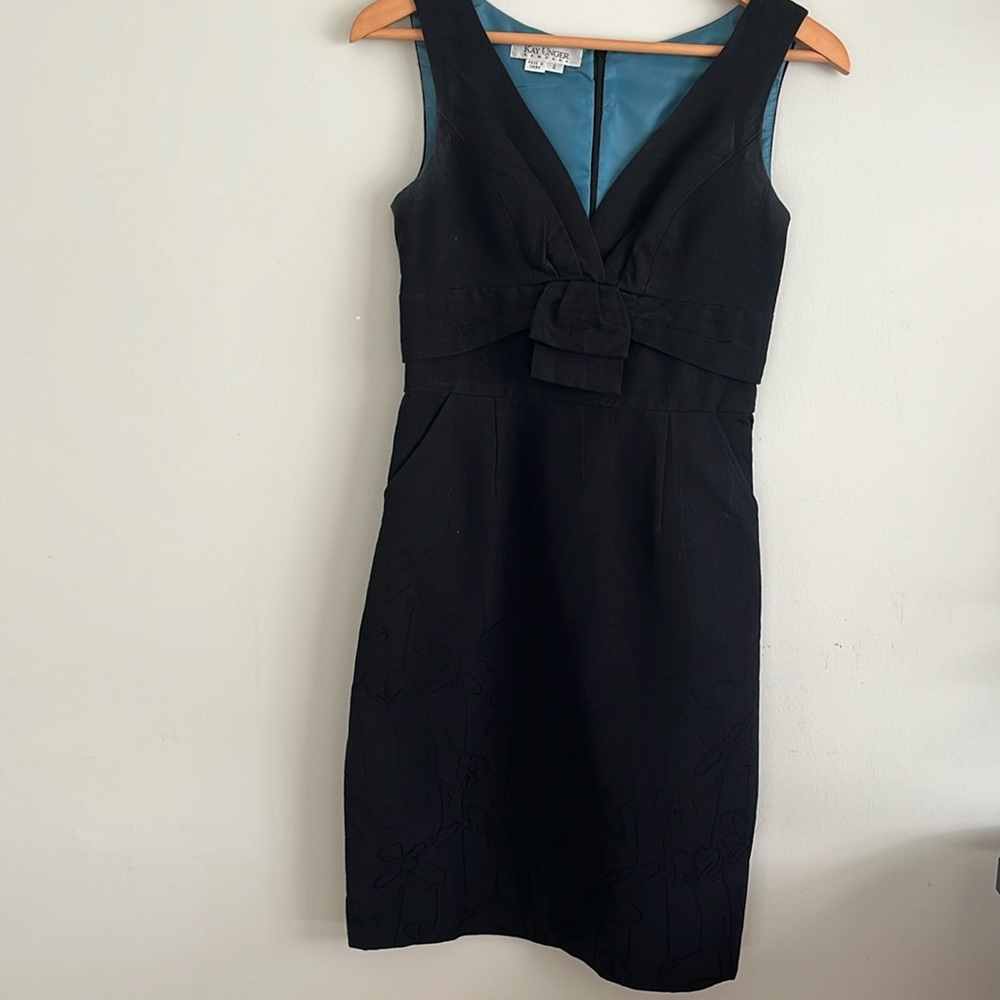 Kay Unger black cocktail dress.